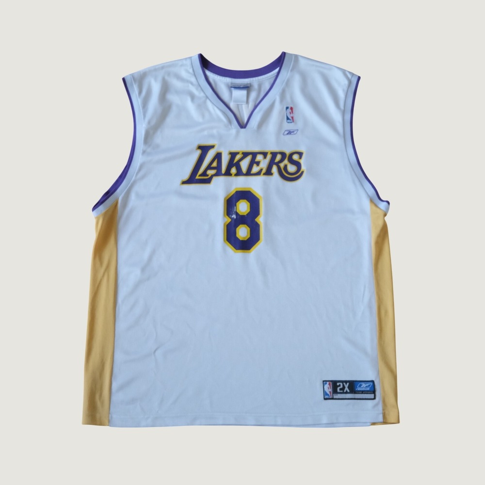 Reebok Kobe Bryant Lakers Jersey Mens White 8 Basketball Vintage 2XL NBA